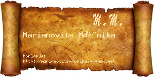Marianovits Mónika névjegykártya